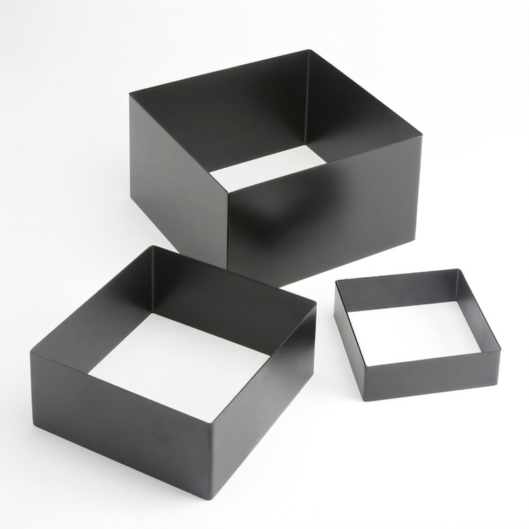 Product image #1 for American Metalcraft Geo 3-Piece Square Buffet Riser Set, Stainless Steel, Satin Black Finish