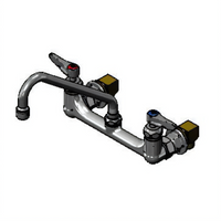 Wall-Mount Swivel Pantry Mixing Faucet with 8-Inch Adjustable Centers and 9-Inch Swing Nozzle