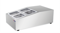 Countertop Refrigerated Prep Rail Salad Bar Station, 15-Inch Wide, 4 x 1/6 Pan Capacity, Stainless Steel
