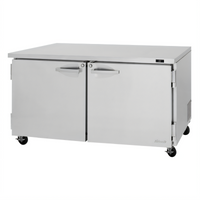 Turbo Air PRO Series Two-Section Undercounter Refrigerator, 15.5 Cu. Ft., Solid Doors, 60-1/4 Inch Wide