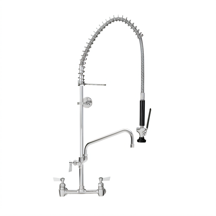 Product image #1 for Stainless Steel 8-Inch Backsplash Mount Pre-Rinse Add-On Faucet with 14-Inch Swing Spout