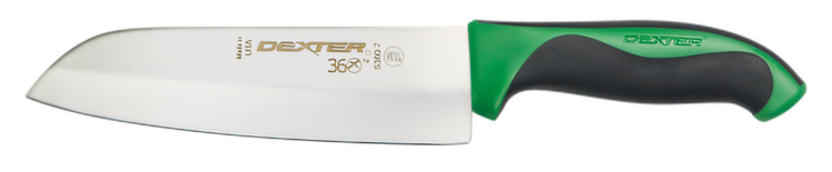 Product image #2 for Dexter 360 7-Inch Stamped Santoku Knife with Green Polypropylene/Santoprene Handle
