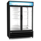 Thumbnail image #1 for Kelvinator Commercial KCHGM48R 48 Cu. Ft. Two-Section Reach-In Refrigerated Glass Door Merchandiser, 2 Hinged Doors, Bottom-Mount Refrigeration