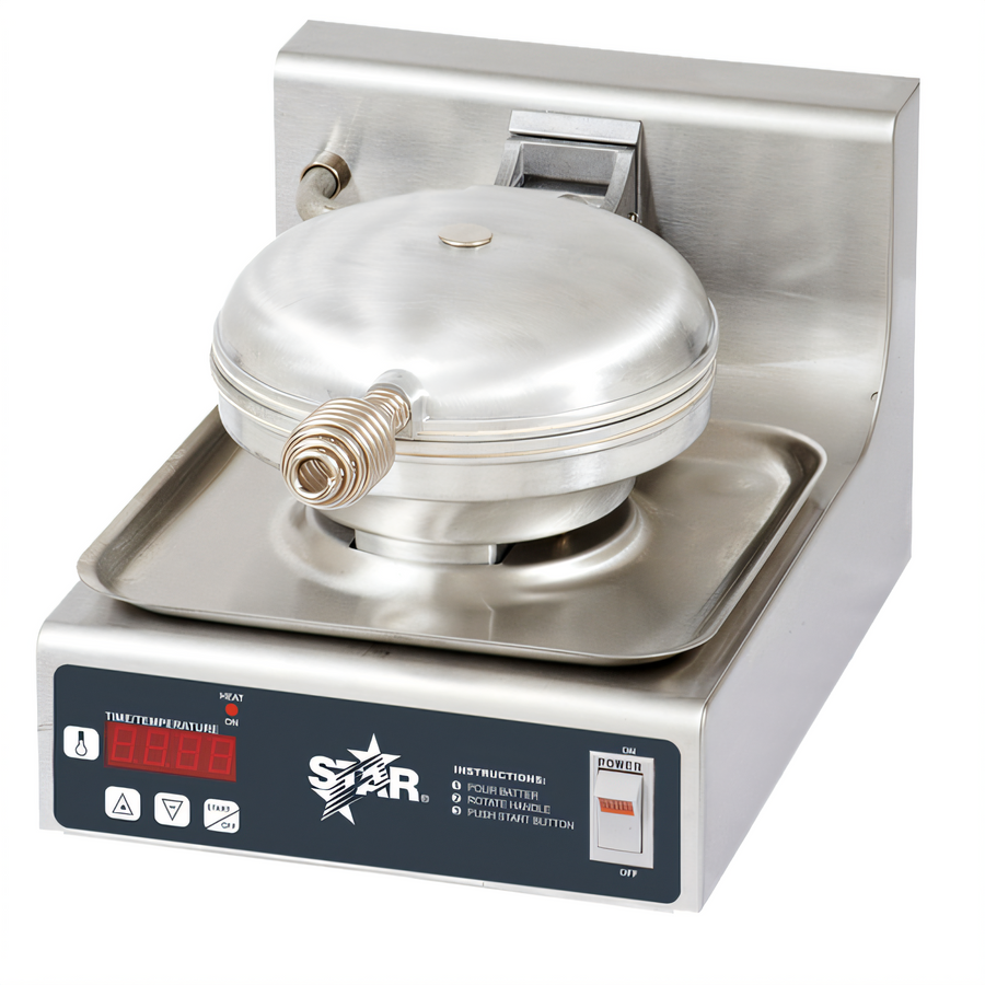 Product image #1 for Star SWBS Commercial Countertop Single Round Standard Waffle Baker, 7-Inch x 1/2-Inch, Digital Controls