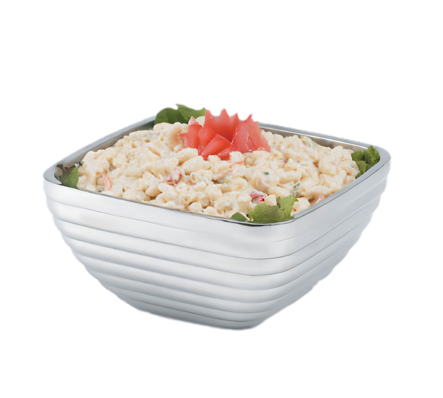 Product image #1 for Vollrath Square Beehive Double-Wall Insulated Stainless Steel Serving Bowl, 3.2 Quart