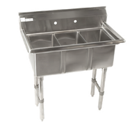 Klinger's Trading CON3 35-Inch Three-Compartment Stainless Steel Convenience/Deli Sink Without Drainboards