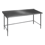 Thumbnail image #1 for Eagle Group Budget Series UT24108GTB 108-Inch x 24-Inch 430 Stainless Steel Work Table, Open Galvanized Base, Rear Up-Turn