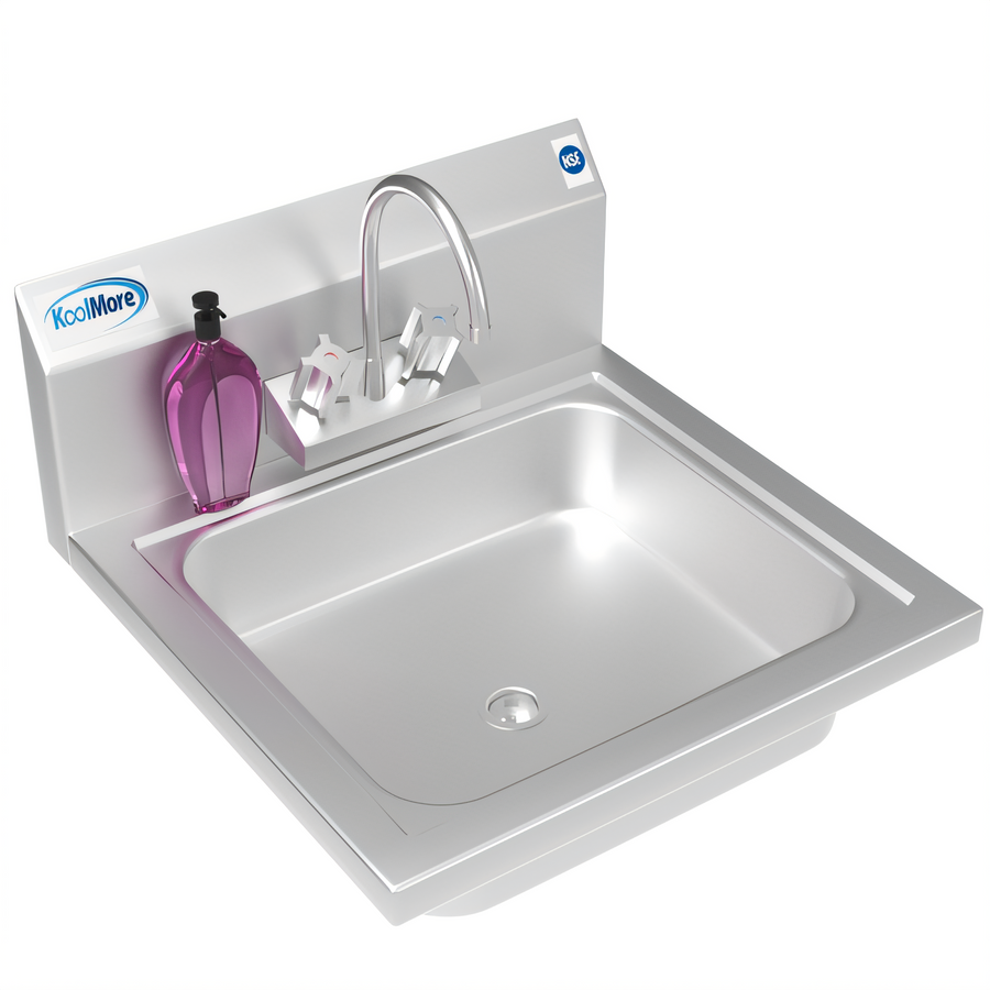 Product image #1 for KoolMore Wall Mounted Stainless Steel Commercial Hand Sink with Gooseneck Faucet, 14 x 10 x 5-Inch Bowl