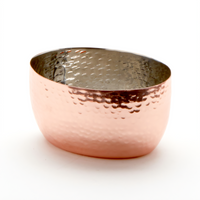 8 oz. Oval Hammered Copper Sauce Cup with Stainless Steel Interior