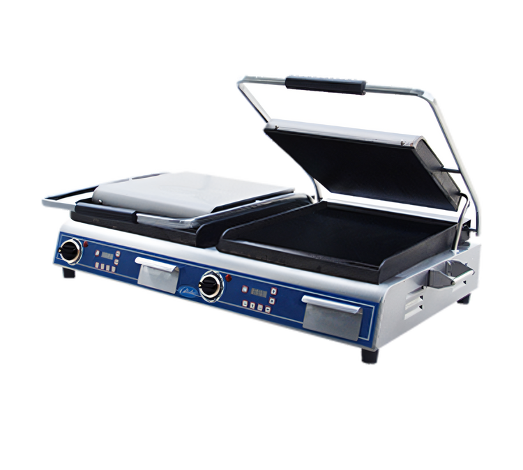 Product image #1 for Globe Deluxe 14-Inch Double Countertop Electric Sandwich/Panini Grill with Smooth Cast Iron Plates