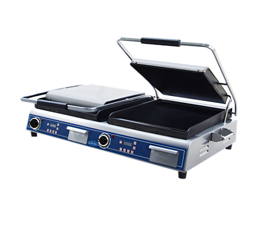 Product image #1 for Globe Deluxe 14-Inch Double Countertop Electric Sandwich/Panini Grill with Smooth Cast Iron Plates