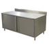 Thumbnail image #1 for BK Resources 72-Inch x 30-Inch Stainless Steel Enclosed Work Table with Hinged Doors and 5-Inch Backsplash