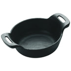 Thumbnail image #1 for Winco FireIron CASM-5R Cast Iron Mini Induction Server Dish, 12 oz, Round, Matte Black Enamel Case of 6