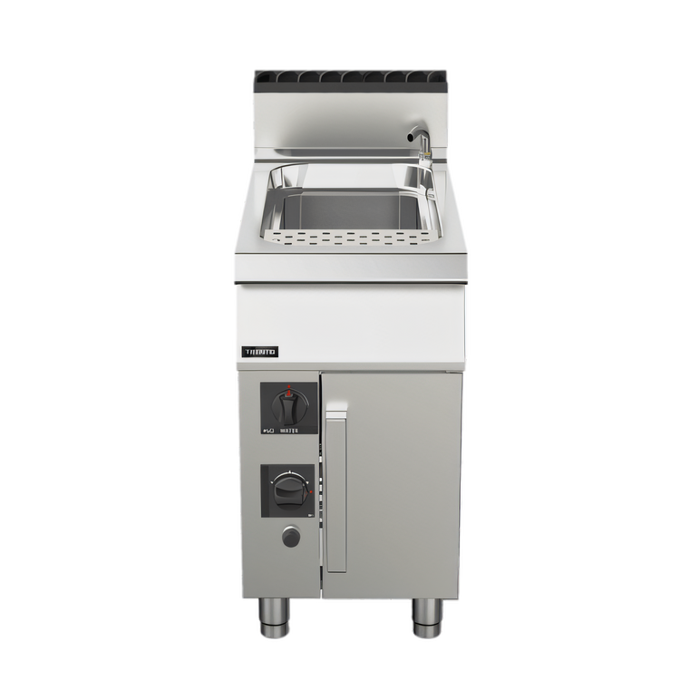 Product image #1 for Trento Natural Gas Floor Model Single Tank Double-Burner Pasta Cooker with Faucet, 11.89 Gallon