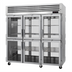 Thumbnail image #1 for Turbo Air PRO Series Pass-Thru Heated Pizza Holding Cabinet, 3-Section, 12 Half Glass Doors