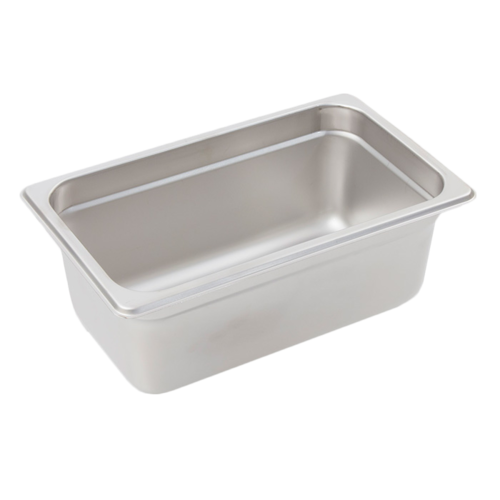 Product image #1 for Crestware Saf-T-Stak 1/4 Size x 4 Inch Deep Solid Stainless Steel Hotel Pan