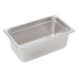Thumbnail image #1 for Crestware Saf-T-Stak 1/4 Size x 4 Inch Deep Solid Stainless Steel Hotel Pan