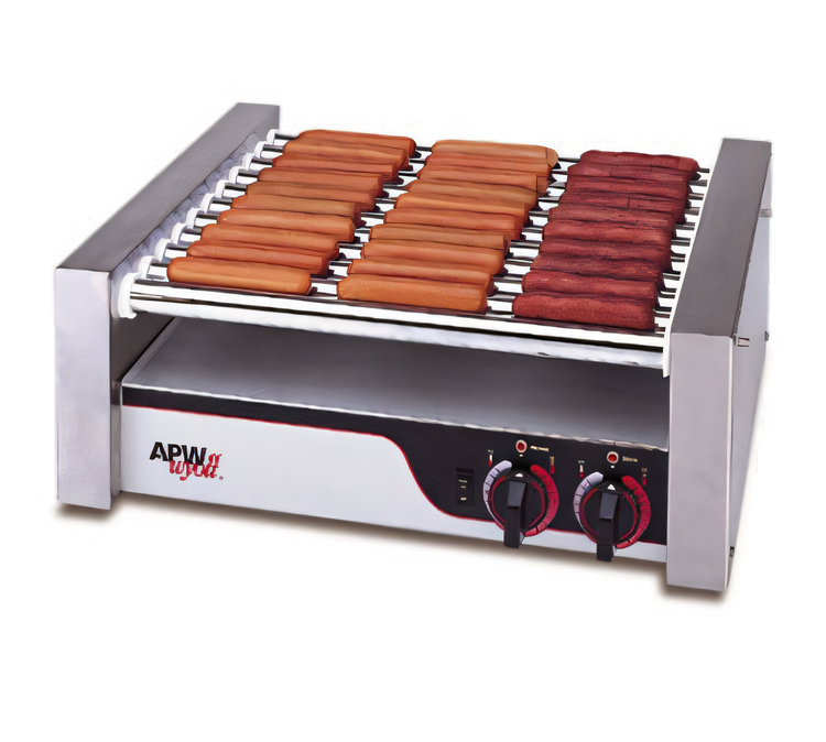 Product image #1 for APW Wyott X*PERT HotRod HR-20 Compact Flat-Surface 11-Roller Hot Dog Grill