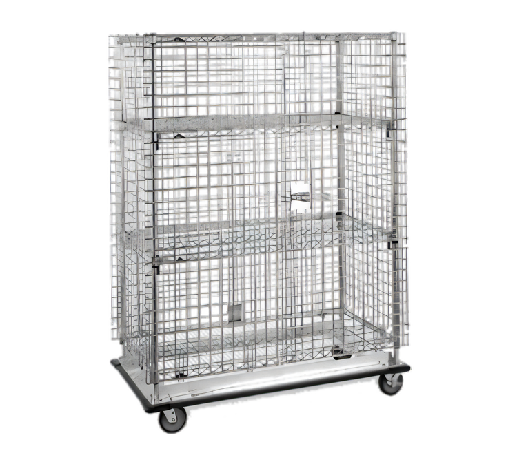 Product image #1 for Metro Super Erecta Mobile Chrome-Plated Wire Security Cage Dolly Truck, 63-1/8 x 28-1/16 x 68-1/2 Inches