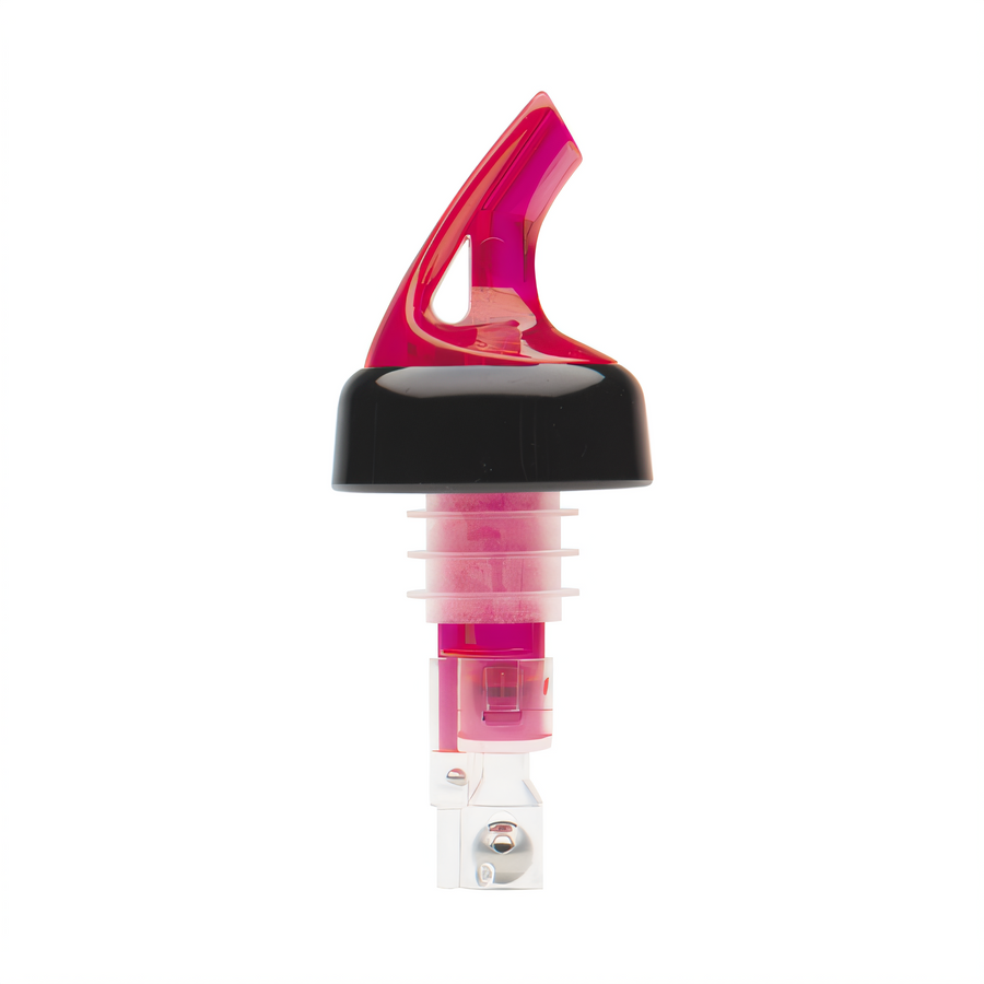 Product image #1 for Bar Maid Premium 1 oz Red Measured Liquor Pourer with Black Collar, 12-Pack