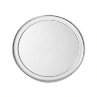14-Inch Aluminum Stackable Tapered Pizza Pan with Flat Bottom and Wide Rim