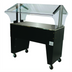 Thumbnail image #1 for Advance Tabco Triumph Supreme Portable Solid-Top Buffet Table with Double-Sided Sneeze Guard, 3-Pan Size, Black Vinyl-Clad Open Base
