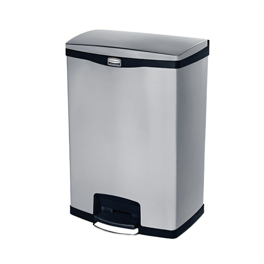Product image #1 for Rubbermaid Commercial Slim Jim 24 Gallon Black Stainless Steel Front Step-On Trash Can