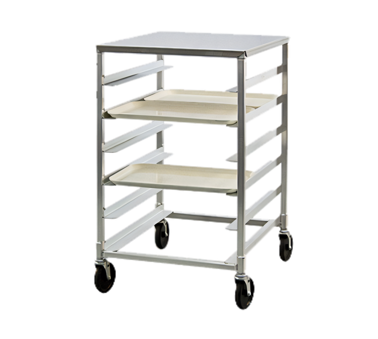 Product image #1 for New Age Half-Height Mobile Side-Loading Double-Deep Tray Rack for 12 15 x 20 Inch Trays with Stainless Steel Top