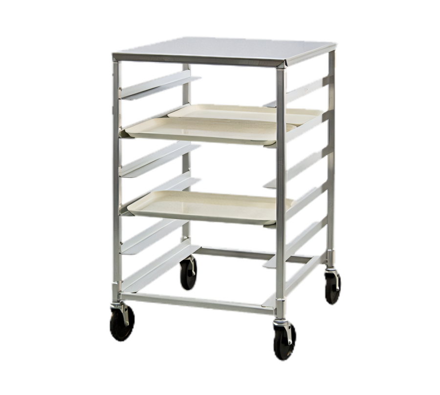 Product image #1 for New Age Half-Height Mobile Side-Loading Double-Deep Tray Rack for 12 15 x 20 Inch Trays with Stainless Steel Top