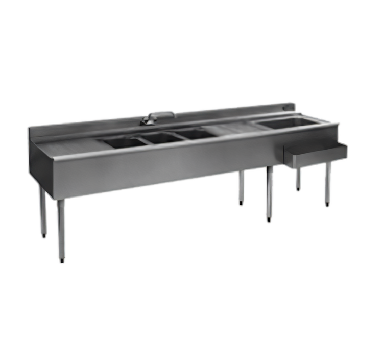 Product image #1 for Eagle Group 2200 Series 96-Inch Underbar Combination Unit with 4 Sink Bowls, Left Ice Bin and Speed Rail