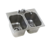 Thumbnail image #1 for Eagle Group Two-Compartment Self-Rimming Drop-In Stainless Steel Sink with 16 x 20 x 13-1/2 Inch Bowls