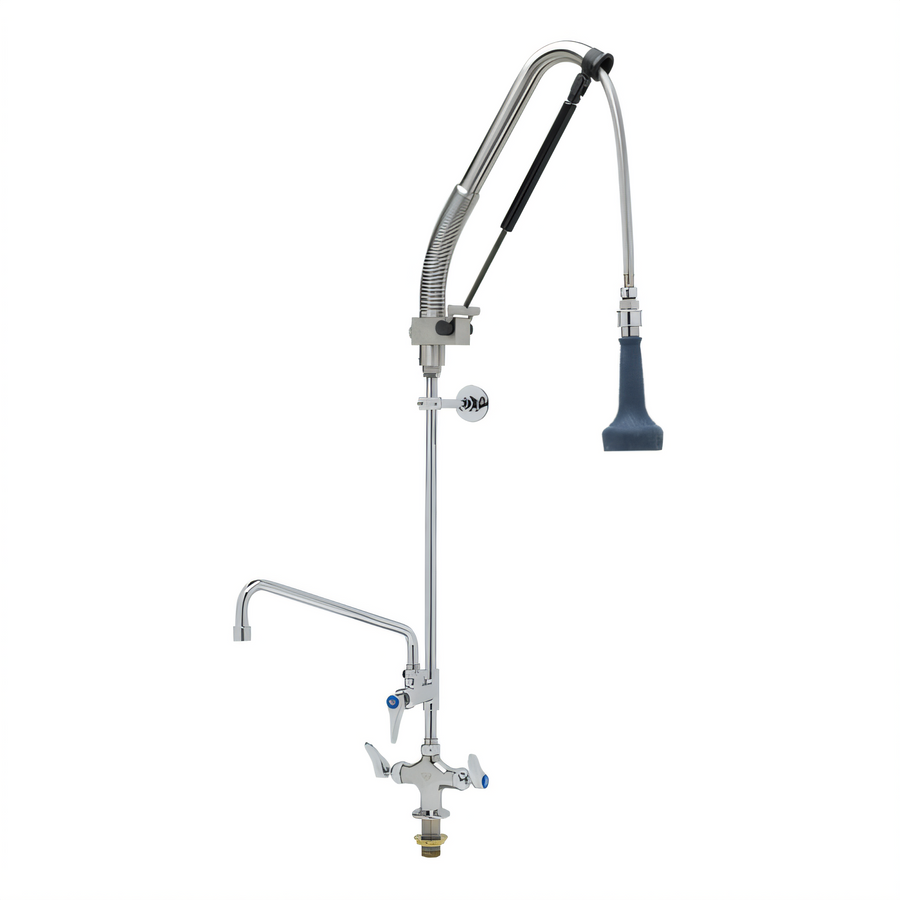 Product image #1 for EverSteel DuraPull Pull-Down Pre-Rinse Unit with Add-On Faucet, Single Hole Deck Mount, 12-Inch Swing Nozzle
