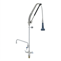 EverSteel DuraPull Pull-Down Pre-Rinse Unit with Add-On Faucet, Single Hole Deck Mount, 12-Inch Swing Nozzle