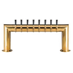 Thumbnail image #1 for Micro Matic USA PT4A-8PVD 35-Inch Wide Pass-Thru Countertop Air-Cooled 8-Faucet Draft Beer Tower, PVD Brass Finish