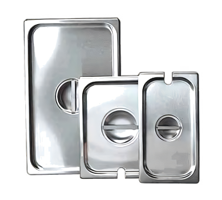 Product image #1 for 1/4 Size Solid Flat Lift-Off Steam Table Pan Cover with Recessed Handle, Stainless Steel
