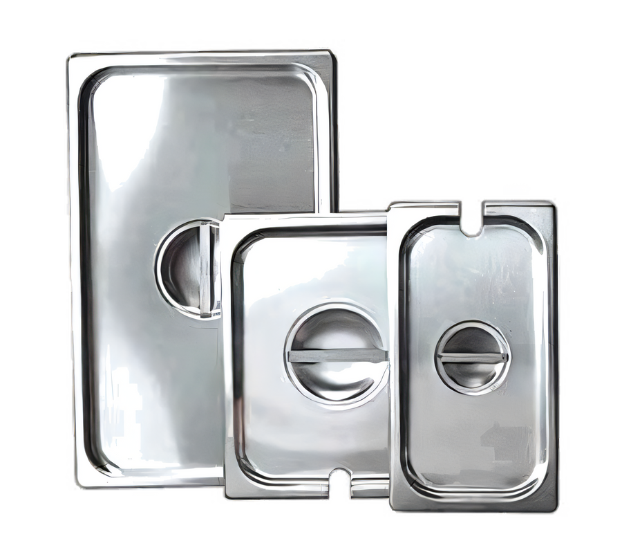 Product image #1 for 1/4 Size Solid Flat Lift-Off Steam Table Pan Cover with Recessed Handle, Stainless Steel