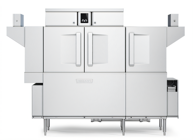 Product image #1 for Hobart Single-Tank Conveyor Dishwasher, 245 Racks/Hour, High/Low Temp Convertible