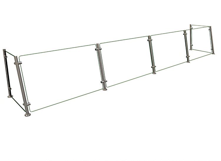 Product image #1 for Hatco Flav-R-Shield EP15-132 Single-Sided Full-Service Pass-Over Sneeze Guard, 132W x 18D x 22H
