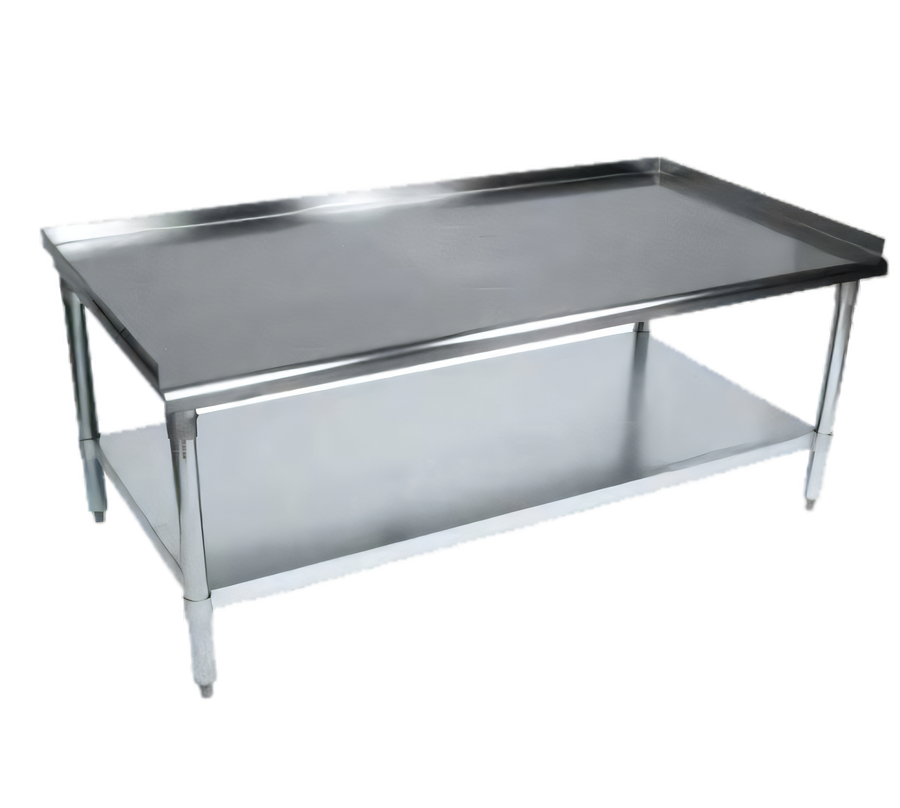 Product image #1 for BK Resources 37" x 30" Stainless Steel Equipment Stand with 3-Sided Riser and Galvanized Undershelf
