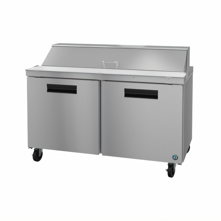 Product image #1 for Hoshizaki Steelheart SR60B-16 60-Inch Two-Section Sandwich Top Prep Refrigerator with 16-Pan Rail