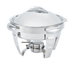Thumbnail image #1 for Vollrath Maximillian Steel™ Large Round 6 Qt Stainless Steel Chafer with Lift-Off Cover