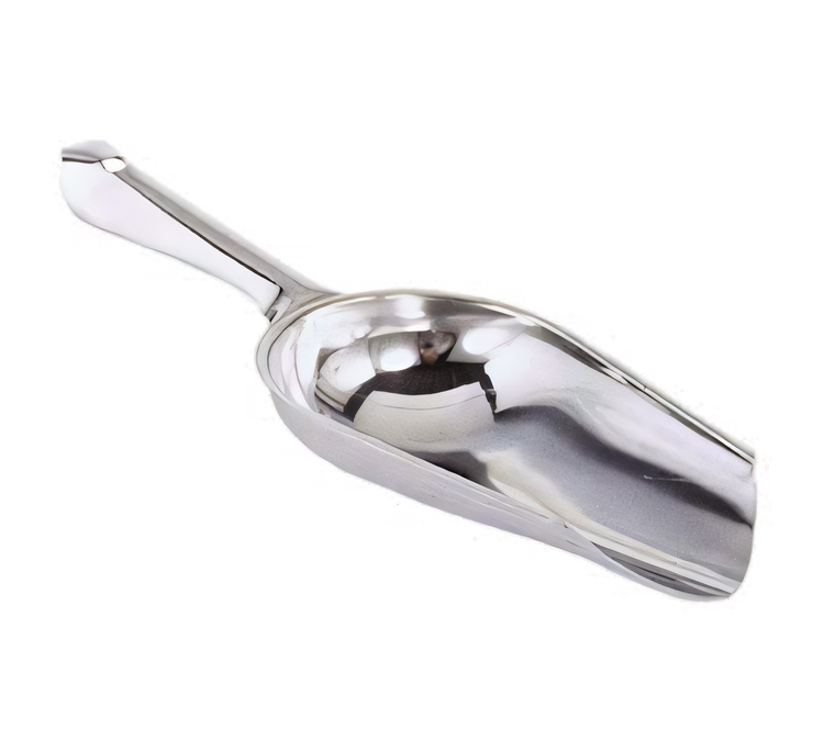 Product image #1 for 4 oz Stainless Steel Round-Bottom Bar Ice Scoop, 9-1/2 Inch Long