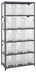 Thumbnail image #1 for Quantum Heavy Duty Wire Shelving Unit with 6 Shelves and 15 Clear Bins, 18 x 36 x 75 Inches