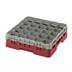 Thumbnail image #2 for Cambro Camrack Full Size Low-Profile 25-Compartment Cranberry Glass Rack with Soft Gray Extender