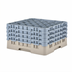 Thumbnail image #2 for Cambro Camrack Full-Size Low-Profile 25-Compartment Glass Rack with 4 Soft Gray Extenders, Beige