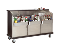 Advance Tabco Freestanding Heavy Duty Portable Bar with Doors and Ice Bin, 74 3/8 Inch Wide, Black Mica Laminate