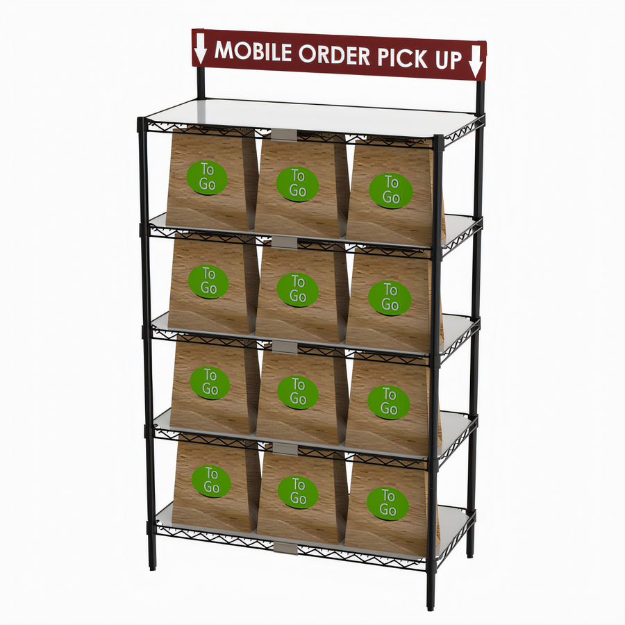 Product image #1 for Metro Chain Reaction To-Go Order Pick-Up Station with Sign, 5 Shelves