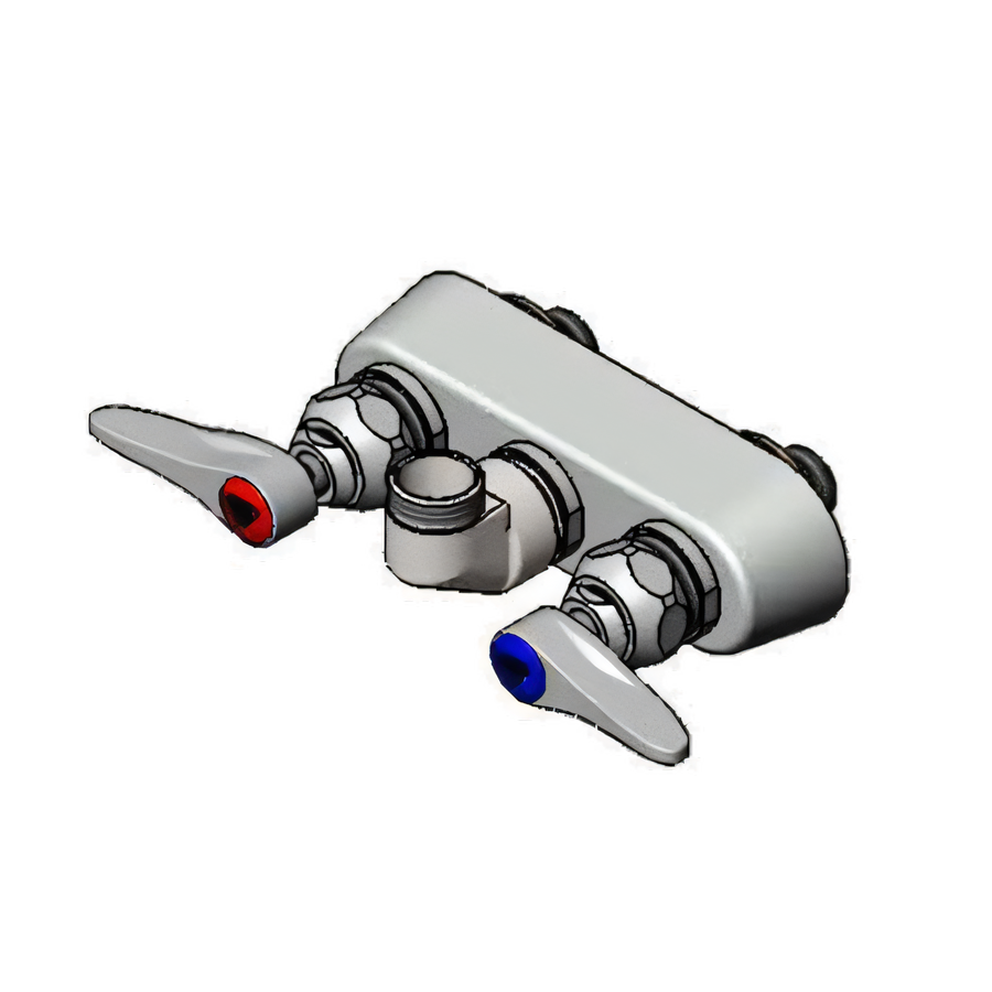 Product image #1 for T&S Brass Workboard Faucet, Backsplash Mount, Less Nozzle, 3-1/2-Inch Centers, Low Lead