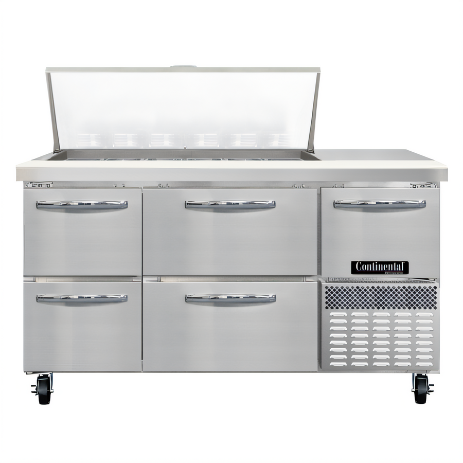Product image #1 for Continental Refrigerator RA60N18M-D 60" Refrigerated Sandwich Prep Table with 18 Pan Capacity