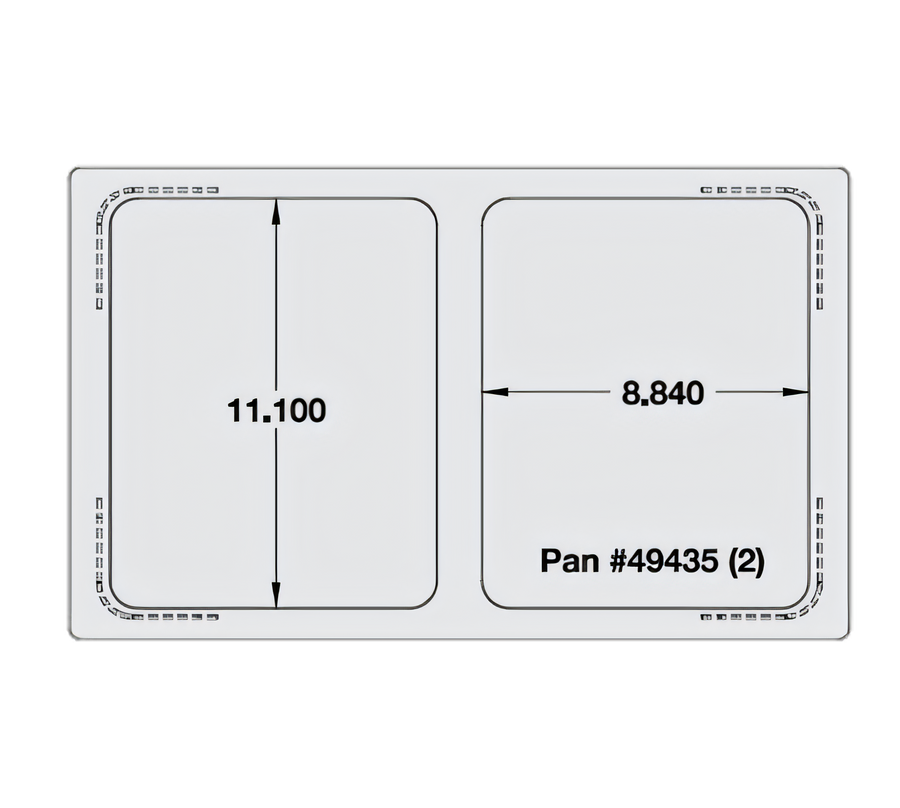 Product image #1 for Miramar Stainless Steel Plain-Edge Template Adapter Plate for Two Small Food Pans